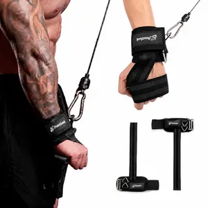 D-Ring Lifting Straps for Deadlift, Weightlifting Wrist Support Grips, 2-In-1 Straps with Metal D-Ring, Gym Bodybuilding & Cable Exercises Workout Accessory