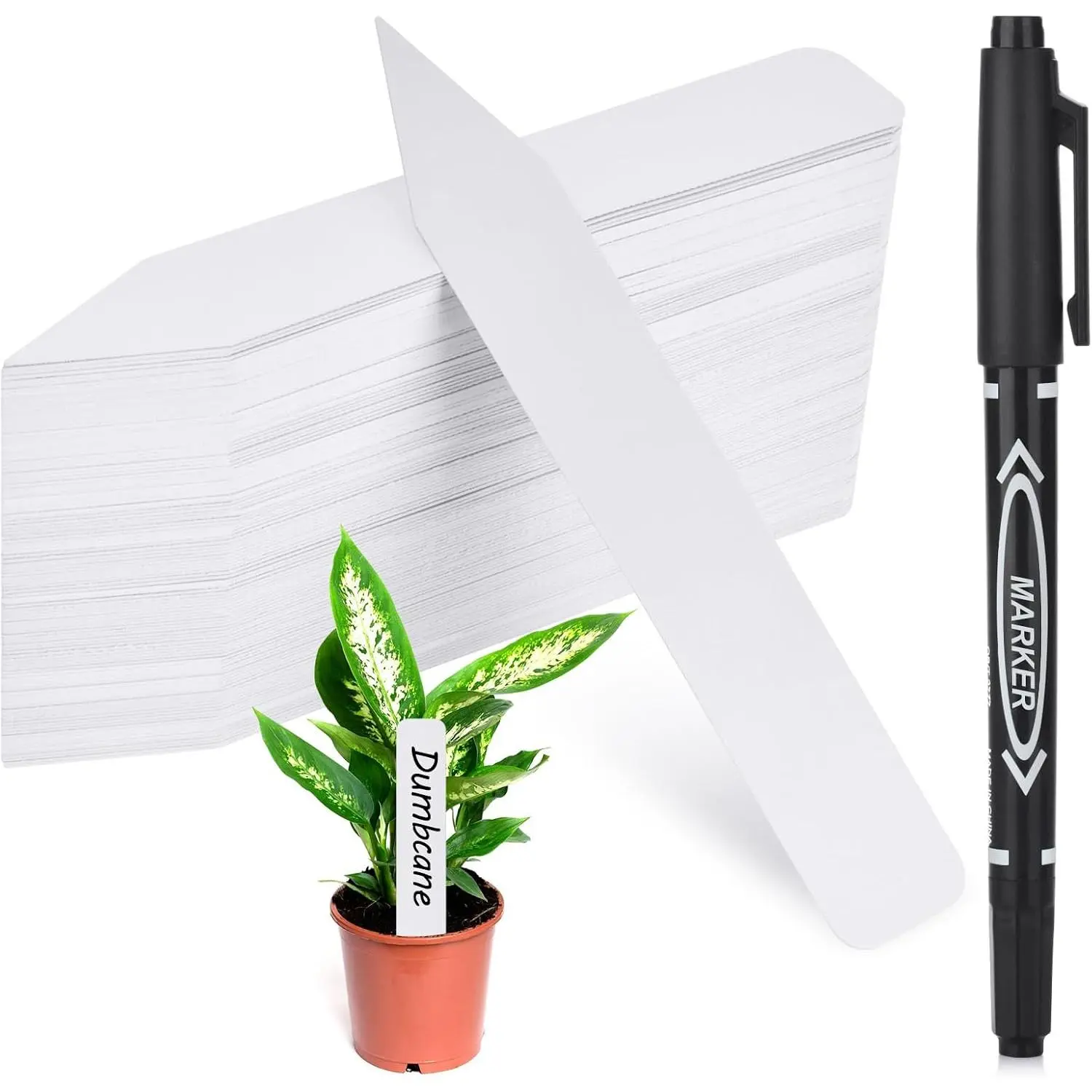 Labels, Outdoor  Garden Markers, Plastic  Seed  Tags with Bonus a Permanent Marking Pen, Gardening Gifts for Women Men 120 count