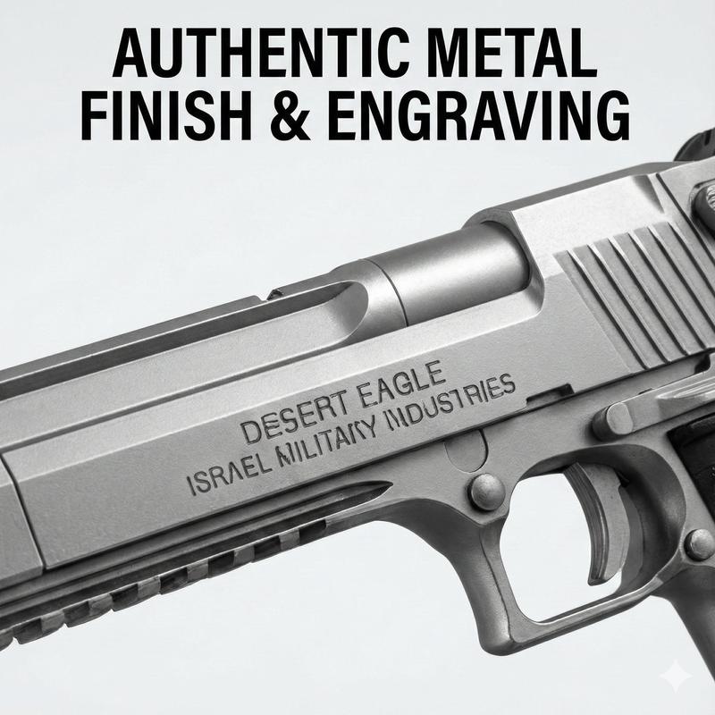 Shell Ejecting Desert Eagle Model Gun Set - Realistic Soft Bullet Toy with 120 Ammo, 2 Mags & Targets Complete Kit