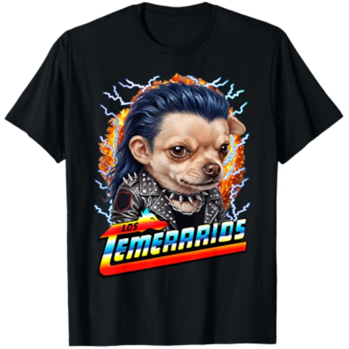Punk Chihuahua Los Temerarios T-Shirt Retro Rock Graphic TeeVintageTee CoolTshirtVintageTee CoolTshirt