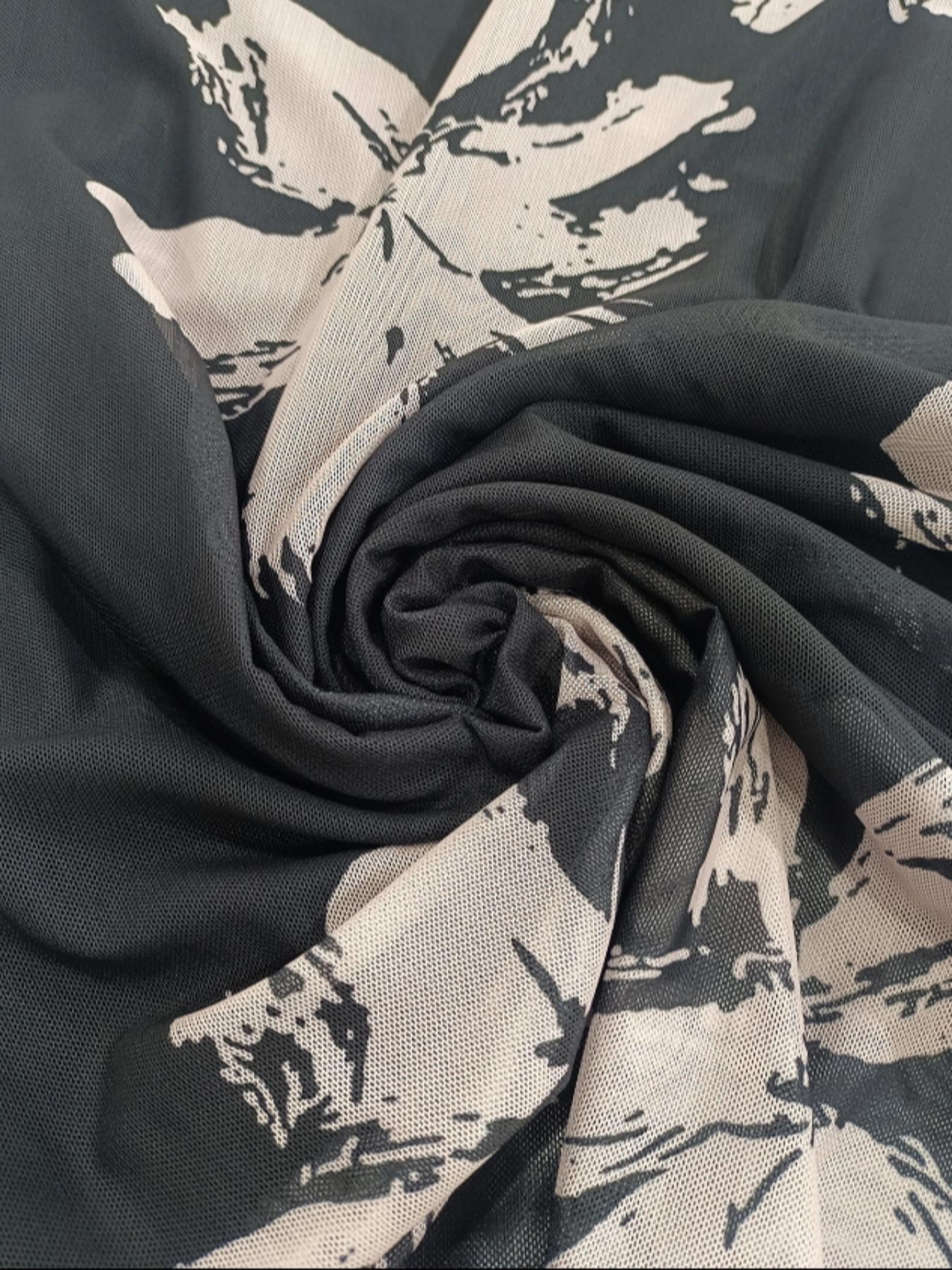 Women's Floral Print Mesh Dress, Elegant Long Sleeve Dress for Parties, Holidays and Wedding Guests, Ladies' Spring & Fall Clothing