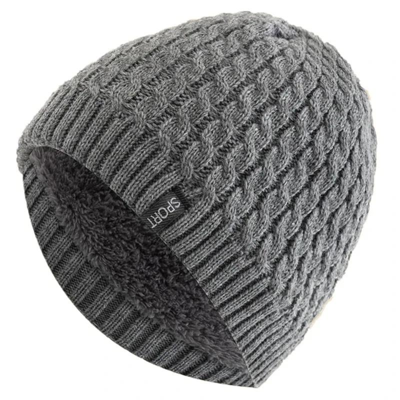Hot Sale Unisex Casual Winter Hat SPORT Label Twisted Pattern Knitted Hat Winter Cozy Soft Beanie Hats