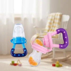 Baby Feeder Pacifier Safe Fruit Feeder with Detachable Bite-Resistant Guard, Easy-Clean Teething Toy for Fresh Fruit, Portable Anti-Choking Teether for On-the-Go, Must-Have Weaning Tool with Antimicrobial Design.