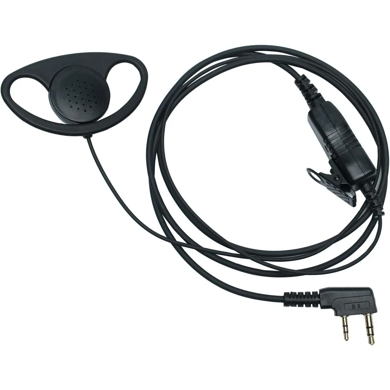 TK-2202 Earpiece Headset with PTT MIC for UV/TK Walkie Talkie (1 Pack) | D-Shape，Compatible with Baofeng UV-5R BF-888S BF-F8HP Kenwood TK-2202 TK-2402 TK-3402 2 Way Radio Accessories