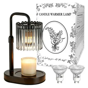 No Flame Candle Warmer Lamp with Built-in Timer Function, Height Adjustable Gold Floral Design Wax Melt Lamp Perfect for Creating Cozy Bedroom Ambiance and Providing Safe Home Fragrance Without Fire Risk