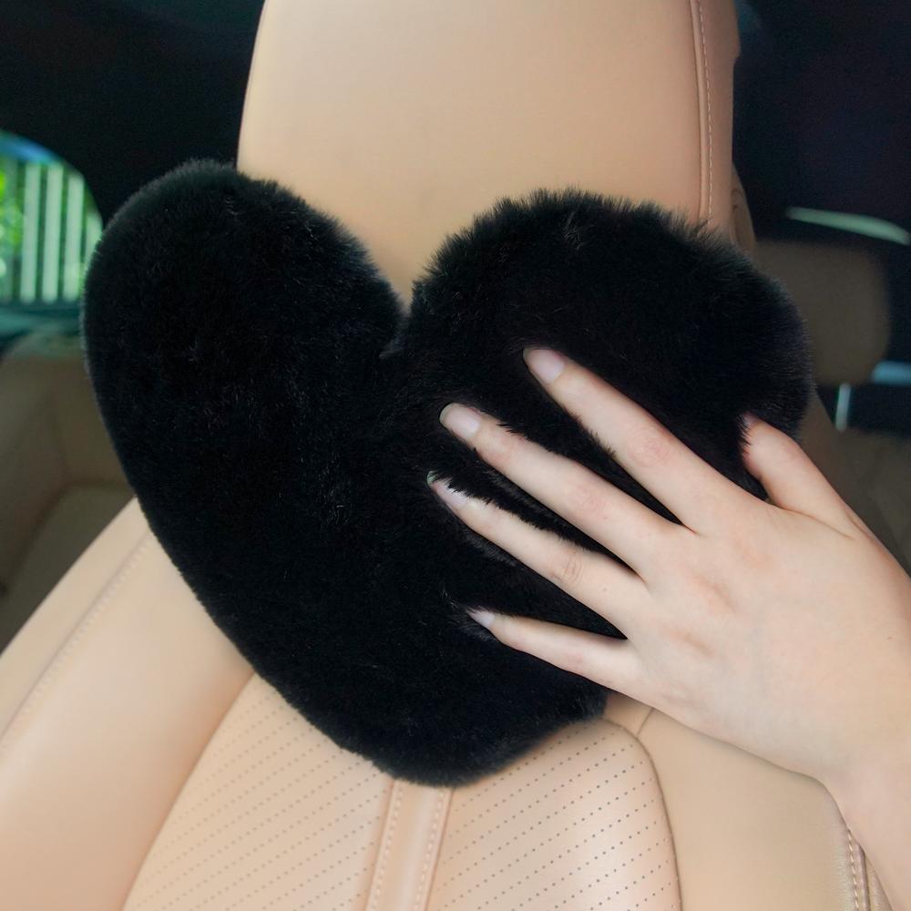 Heart Shaped Headrest Pillow, 1 Count Soft & Comfortable Car Neck Pillow, Plush Neck Pillow, Car Interior Accessories for Women & Girls, Car Accessory