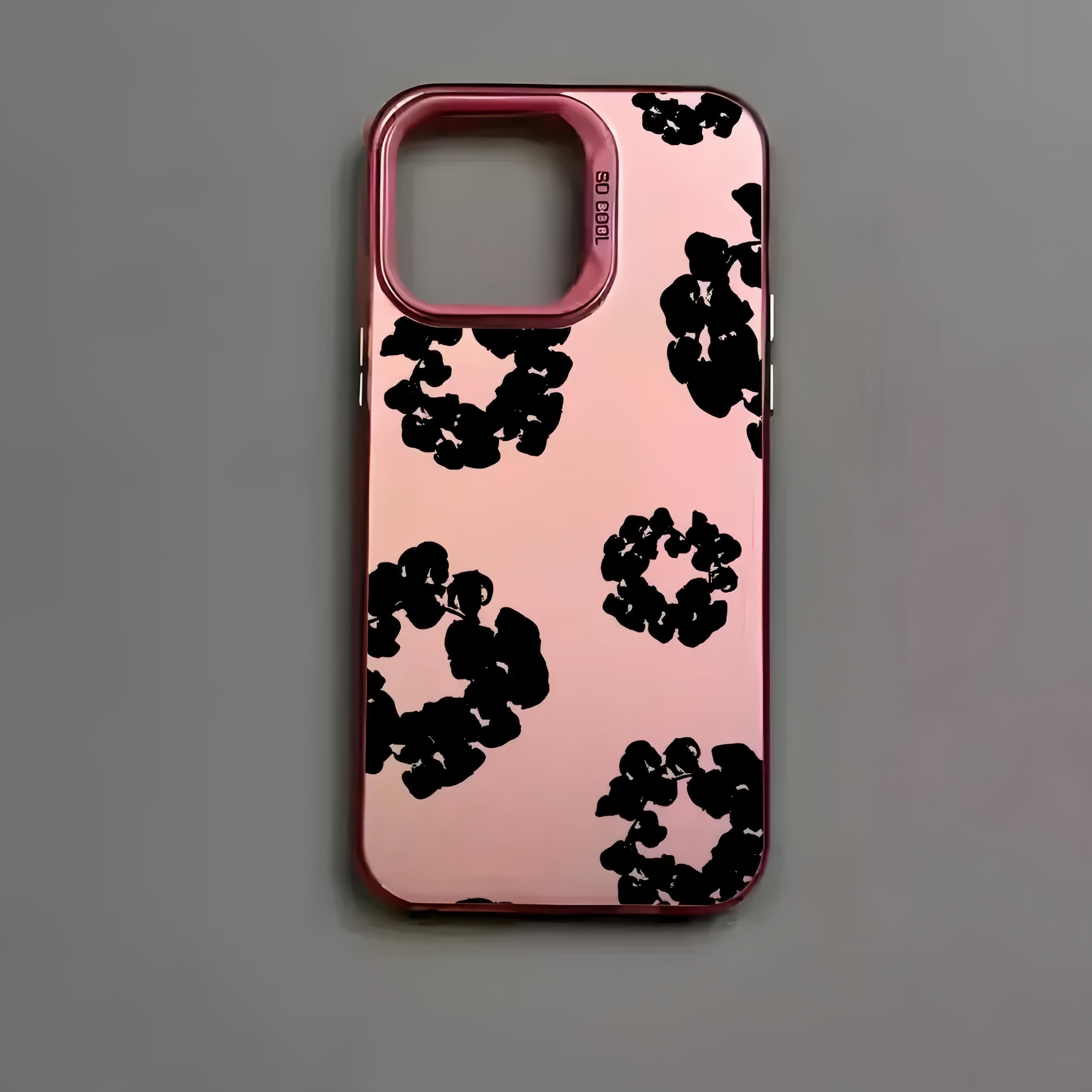 SE Luxury D-Denim T-Tears Phone Case for iPhone 17 16 15 14 13 12 11 mini Pro Max X 8 7 Plus Anti Fall Matte Back Cover with Unique Floral Design