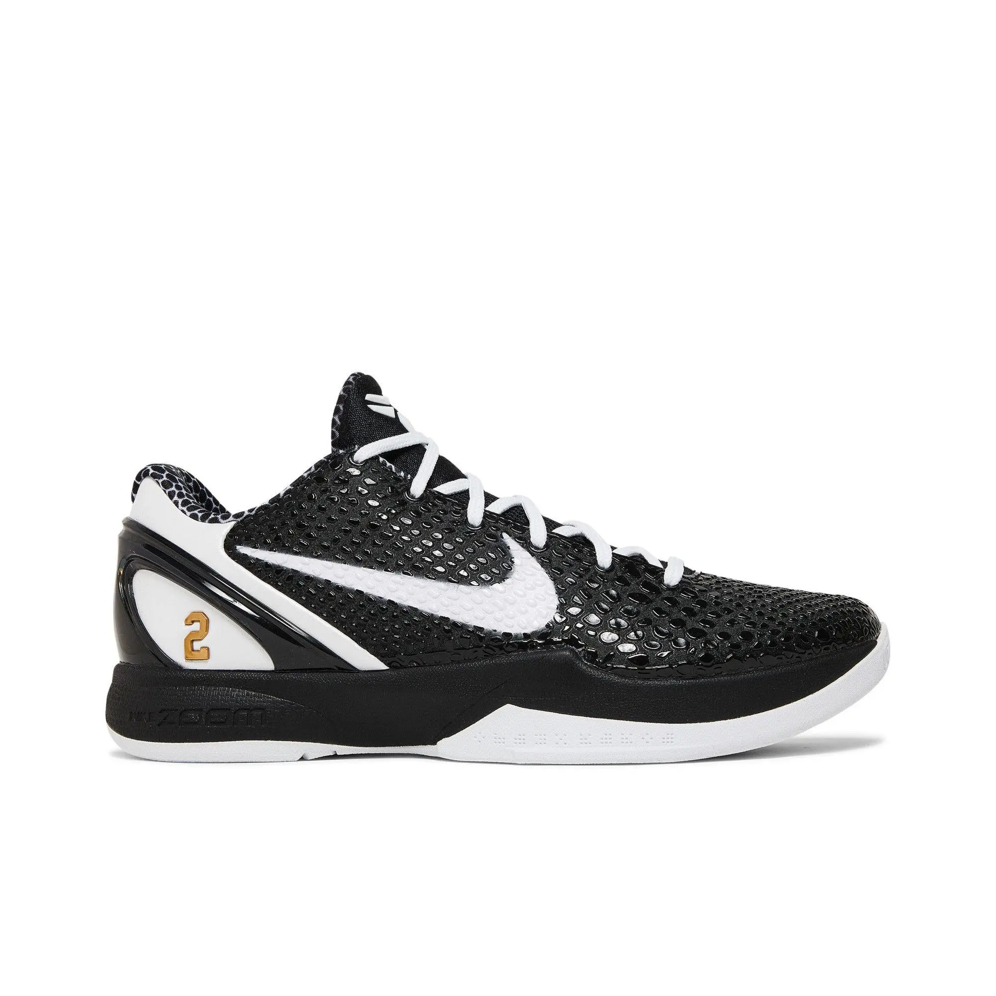 NIKE Zoom Kobe 6 Protro 'Mambacita Sweet 16' Unisex Ankle-High Leather Basketball Shoes - Black-White, Style CW2190-002, Sports Footwear for Athletics