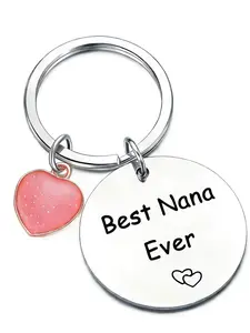 1Pc，Heart-Shaped Keychain Gift for Grandma, Perfect Birthday, Thanksgiving, Christmas Present, Simple, Fashionable, Durable Accessory