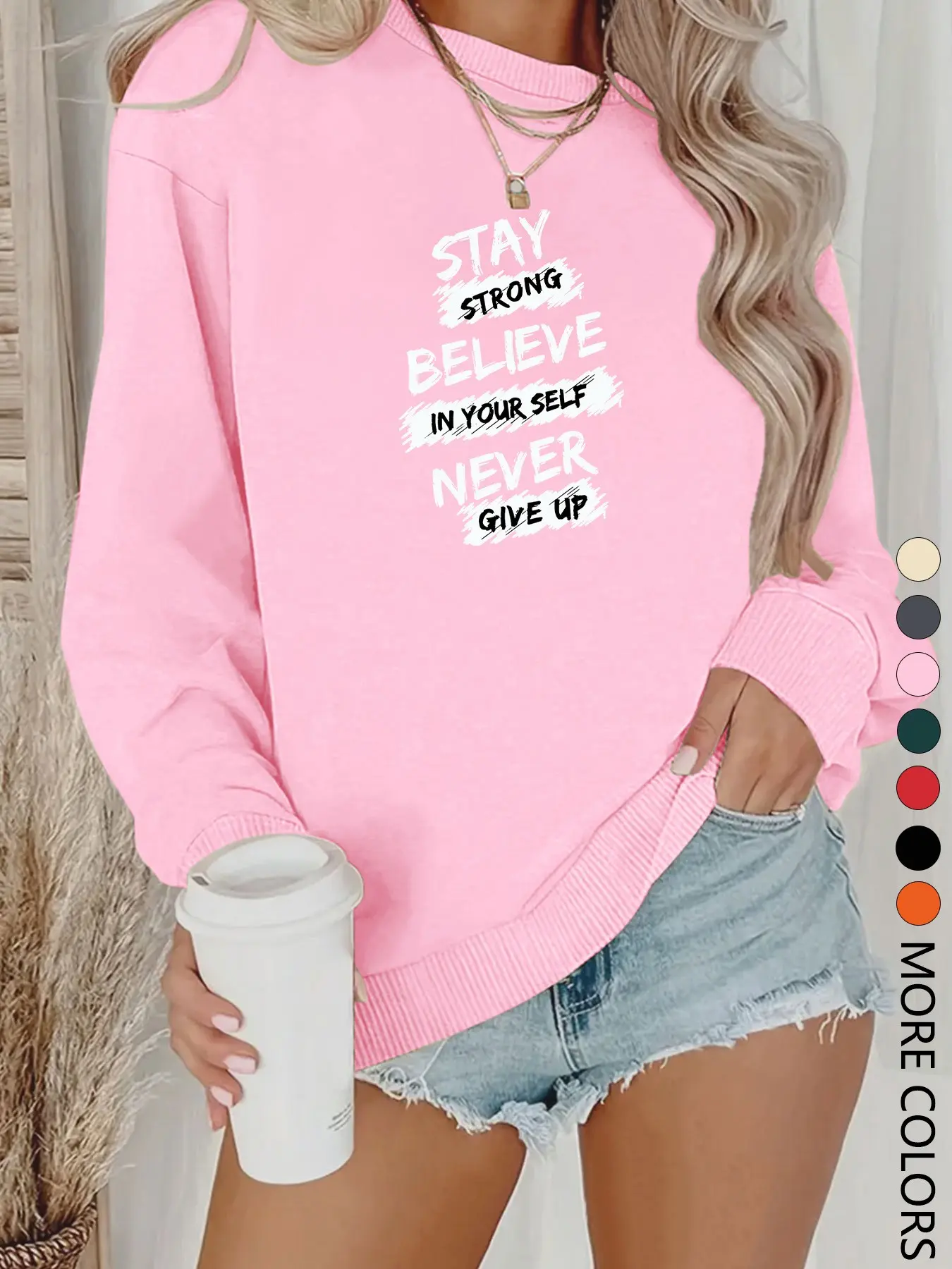 Women's Fall Winter Casual Long Sleeve Sweatshirt, Creative Letter Print, Comfortable Breathable Fitted Top, Daily Wear Fashion