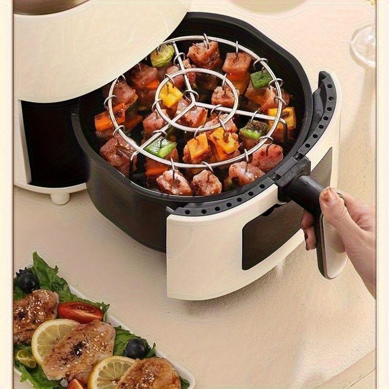 Stainless Steel Vertical Grill Rack + Skewers Set, Multi-Layer Grilling, Even Heating No Flipping Needed, Easy Clean Kitchen & Outdoor BBQ Essential