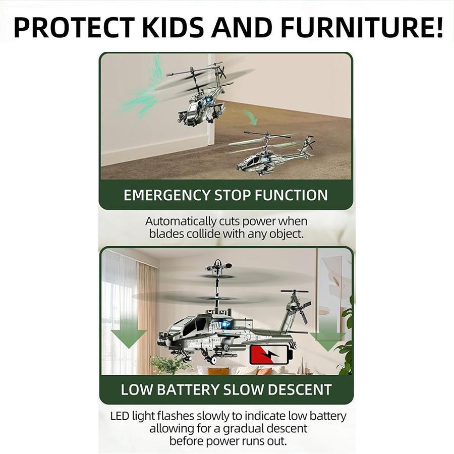 Remote Control Helicopter, 3.5 Channels RC Helicopter with LED Light, One Key Takeoff/Landing, Aircraft Model, Remote Controlled Helicopters, Suitable for Children and Adults