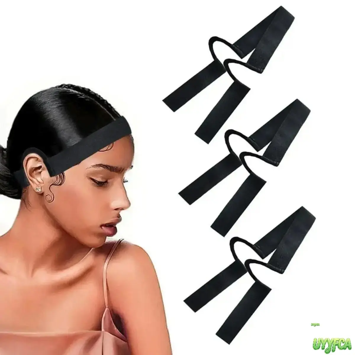 1/3PCS Ear Free Lace Melting Band, Soft Padded Elastic Wig Edge Wrap, Adjustable Hook And Loop Strap To Secure Lace Front Hairline, Zero Ear Pressure Hair Styling Accessory For Salon Makeup & Daily Wig Installation,summervibes outdoorfun