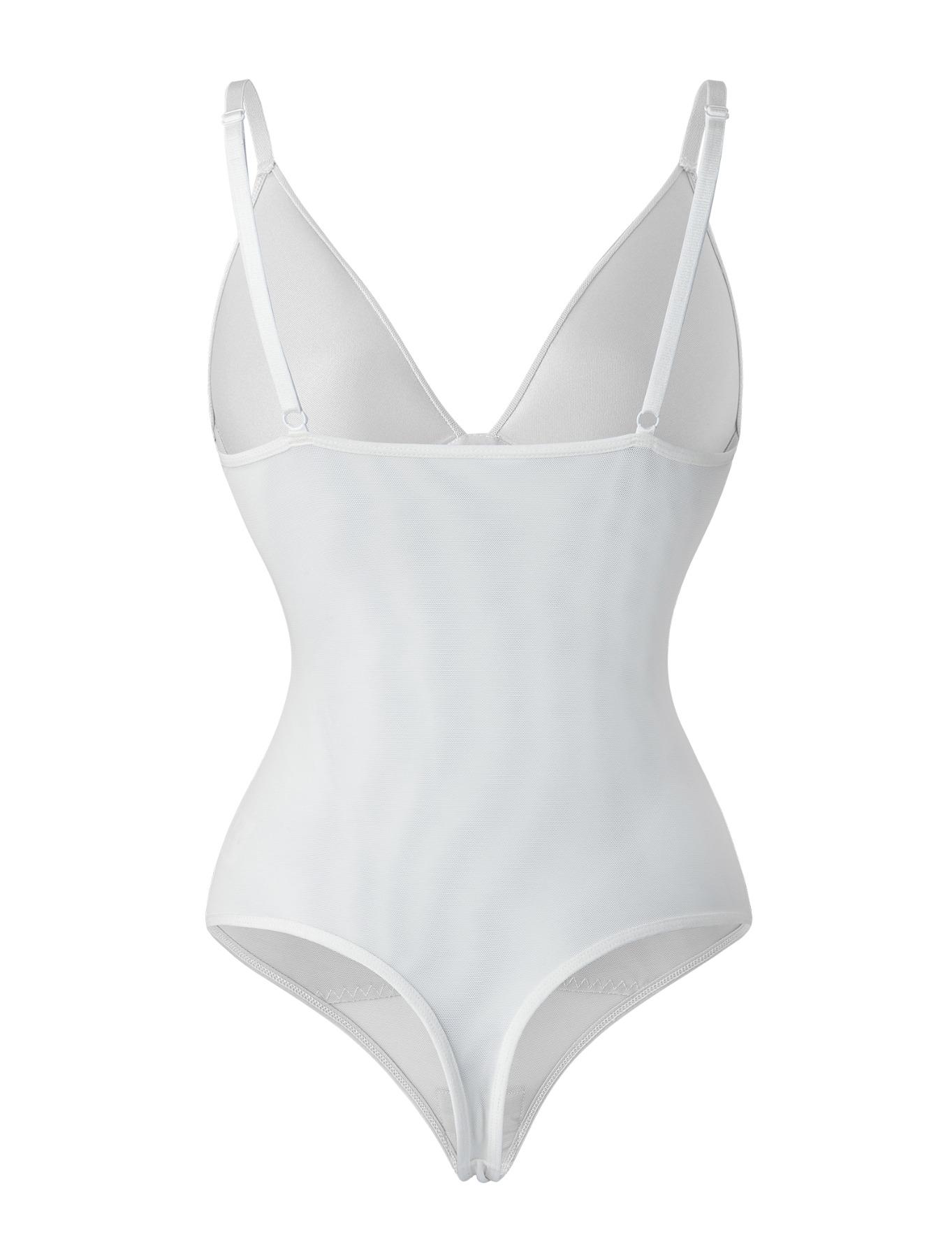 Women's High Elasticity Mesh Bodysuit, Tight Fit Shapewear, Breathable Lightweight All-season Wear, Invisible Seamless Design, Natural Look, Underwear