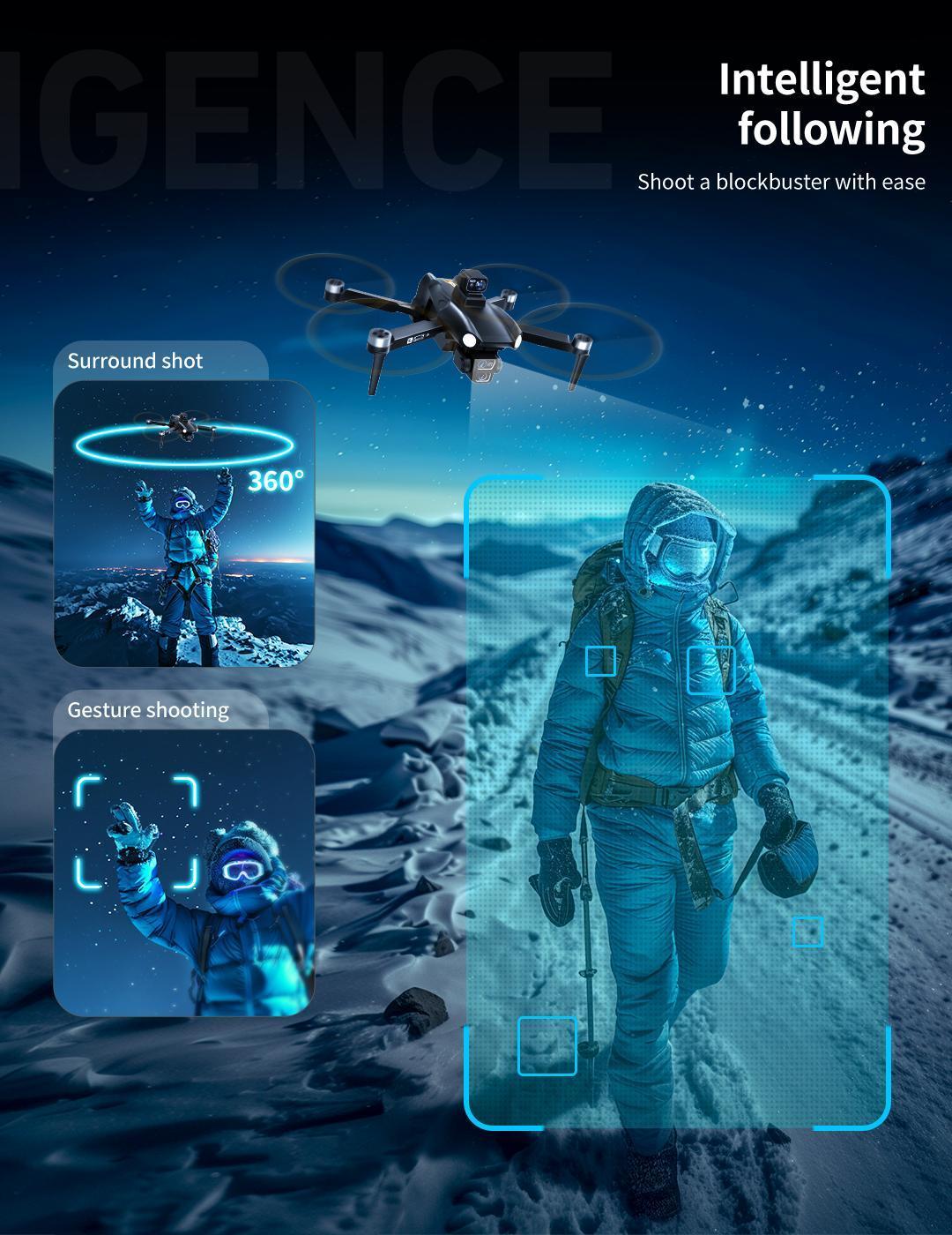 2026 GPS brushless HD camera drone with a 4.5-inch screen remote controller, four-way obstacle avoidance, ESC adjustable camera, GPS return-to-home, 360° rolls, and three batteries for up to 45 minutes of flight—ideal for aerial photography and gifting