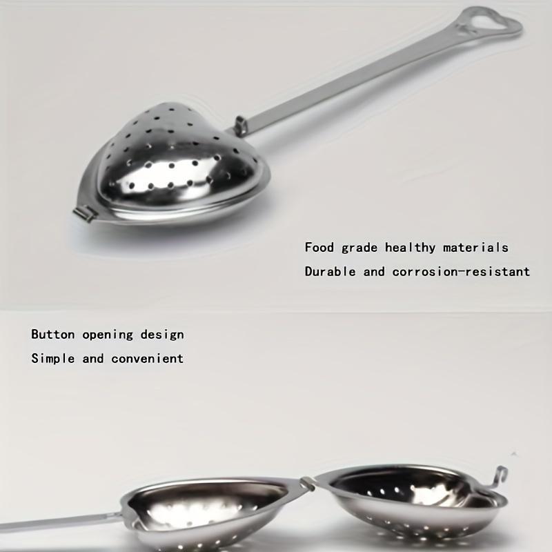 Heart Shaped Stainless Steel Tea Filter, 2pcs Simple Modern Flower Tea Brewer, Drinking Accessories for Home Dinning Room Picnic