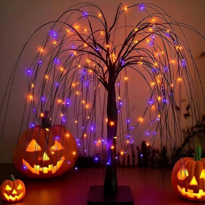 192 LED Halloween Willow Tree Holiday Decoration, Indoor Family Party Decor, Perfect for Halloween Home Festive Display