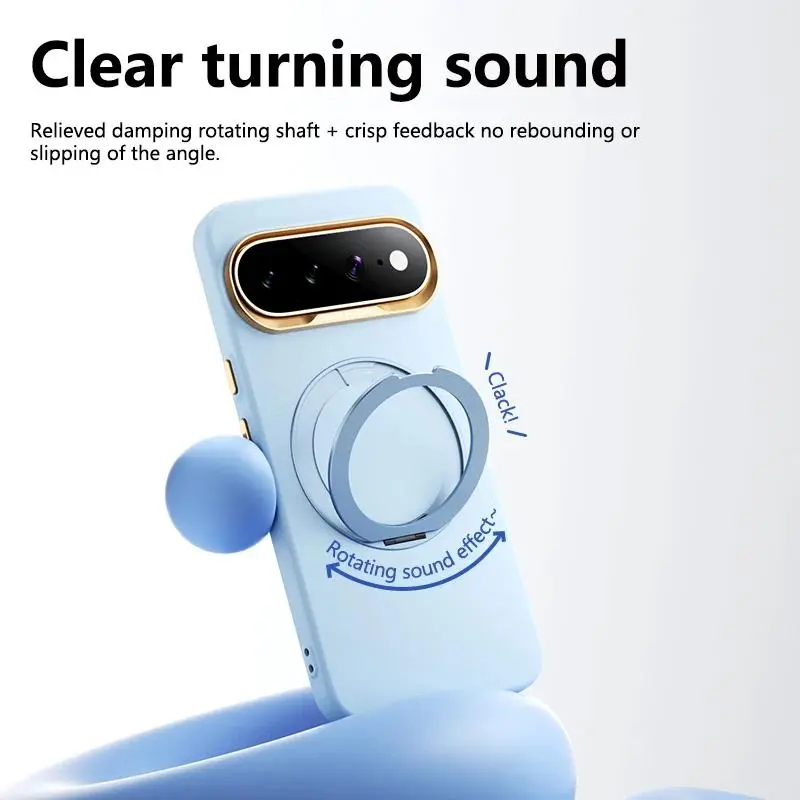 MagSafe magnetic 360° ring liquid PC skin touch hard shell protective case for Google Pixel11 Pro 9 Pro XL 10 A, for Go0gle Pixel10 shell anti-slip
