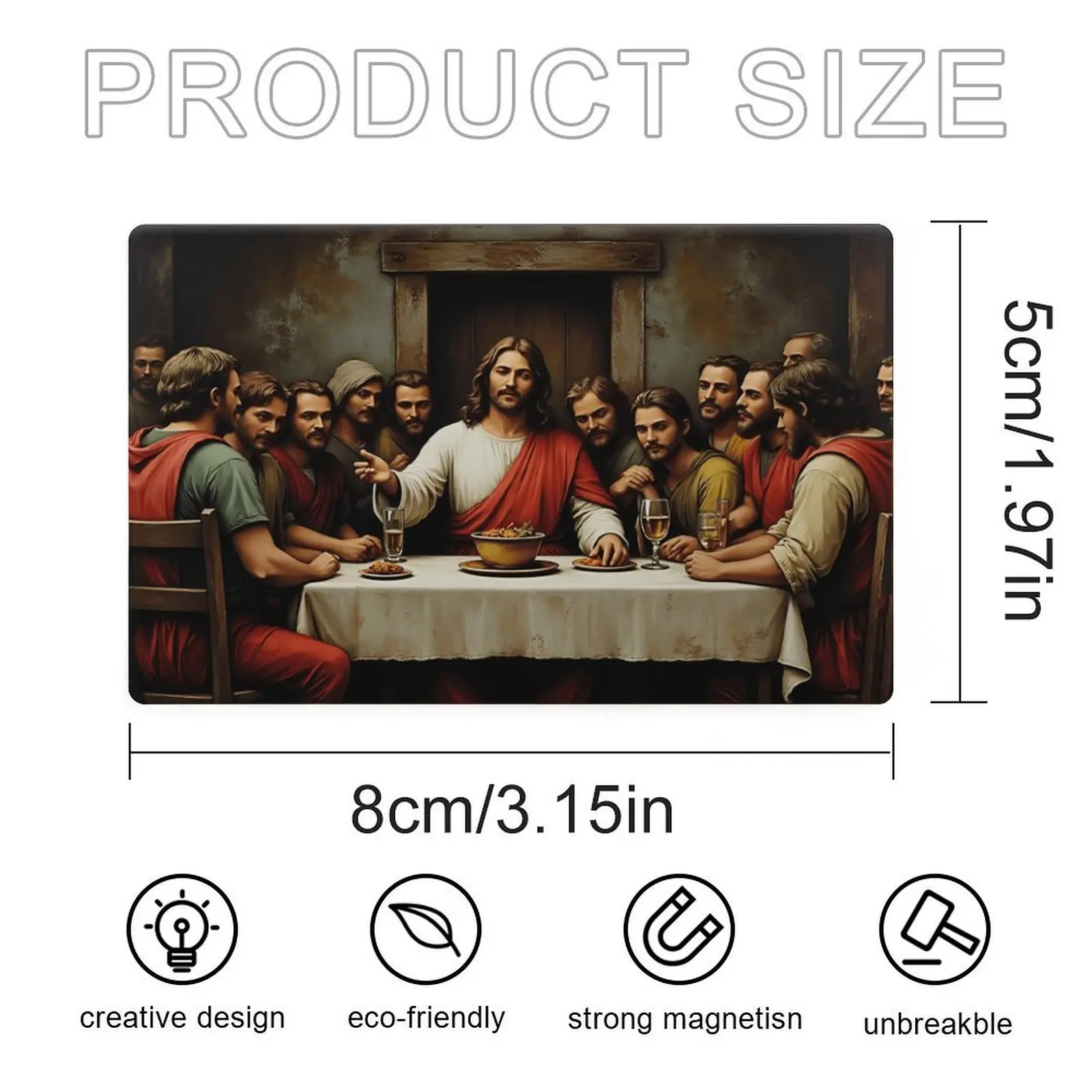 3.2*2.0in The Last Supper Fridge Magnet, Classic Christian Jesus Religious Art Decorative Magnet, Strong Magnetic Refrigerator Ornament, cool stuff for room