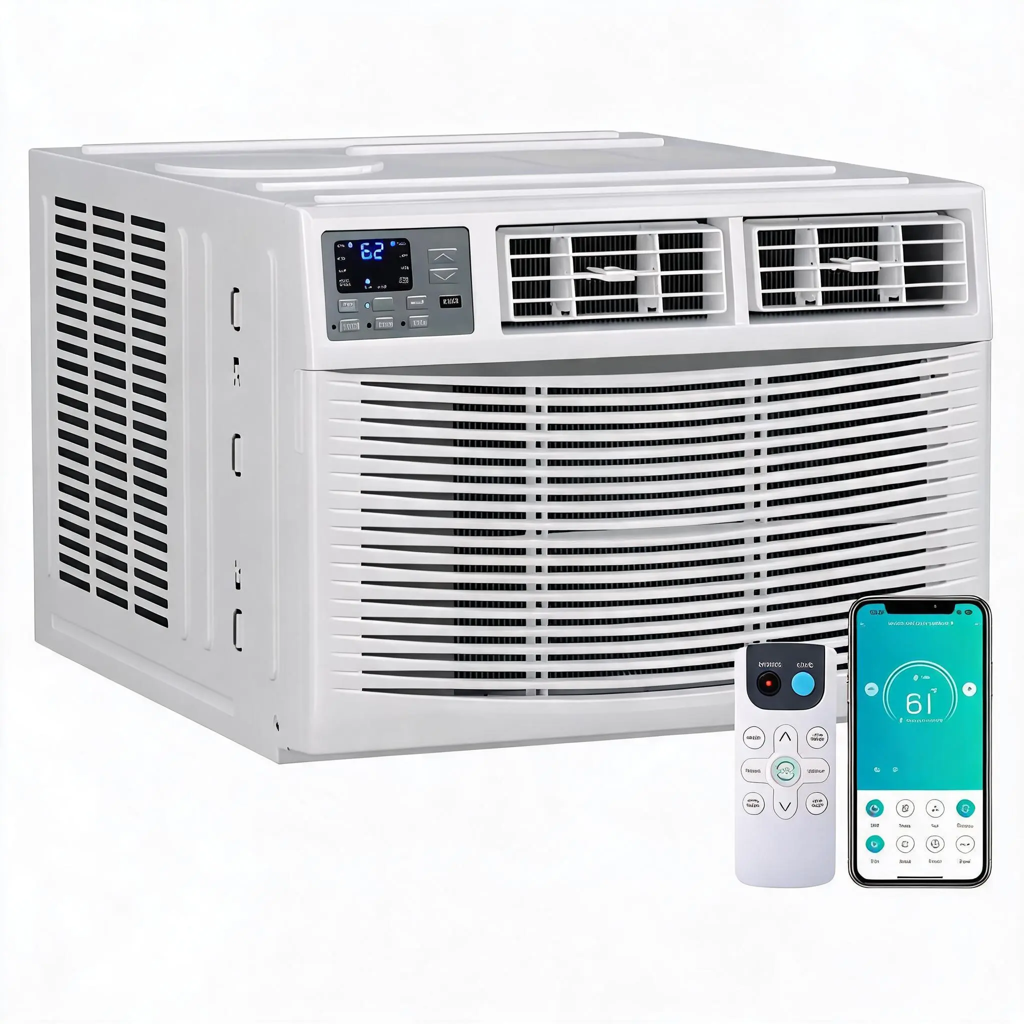Garvee Smart WiFi 18000 BTU Window Air Conditioner and Heater Combo – 4-in-1 Energy Efficient AC with Dehumidifier & Fan – Remote, App & Voice Control – Washable Filter – For Rooms up to 1000 Sq. Ft – 230/208V
