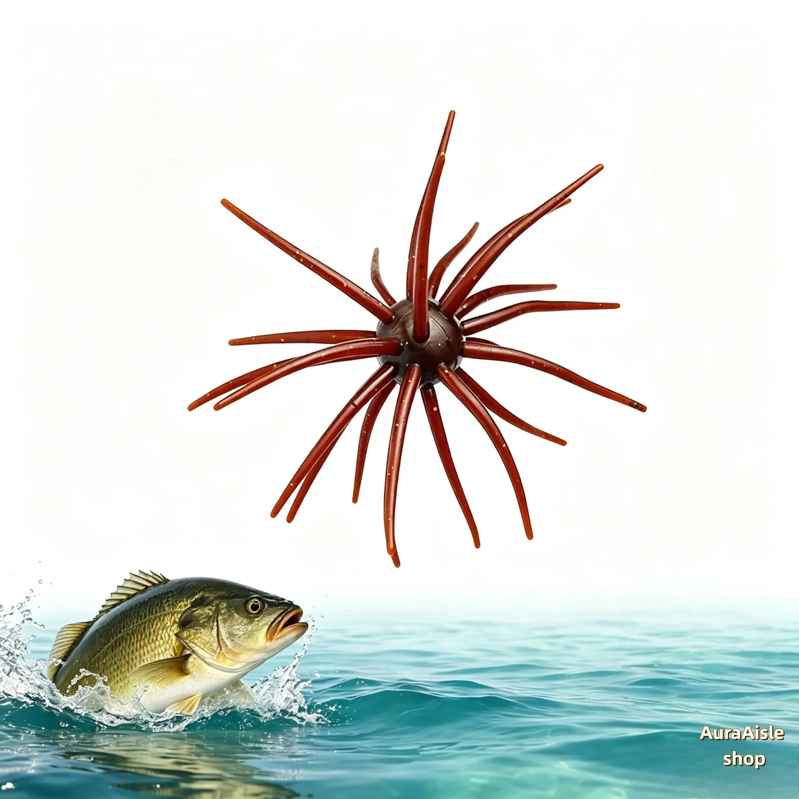 Sea Urchin Shaped TPE Soft Fishing Lure, Balanced Sinking Artificial Bait With Vibrating Tentacles, Durable Angling Tackle For Largemouth Bass And Pike, Suitable For Both Freshwater And Saltwater Outdoor Fishing Scenarios