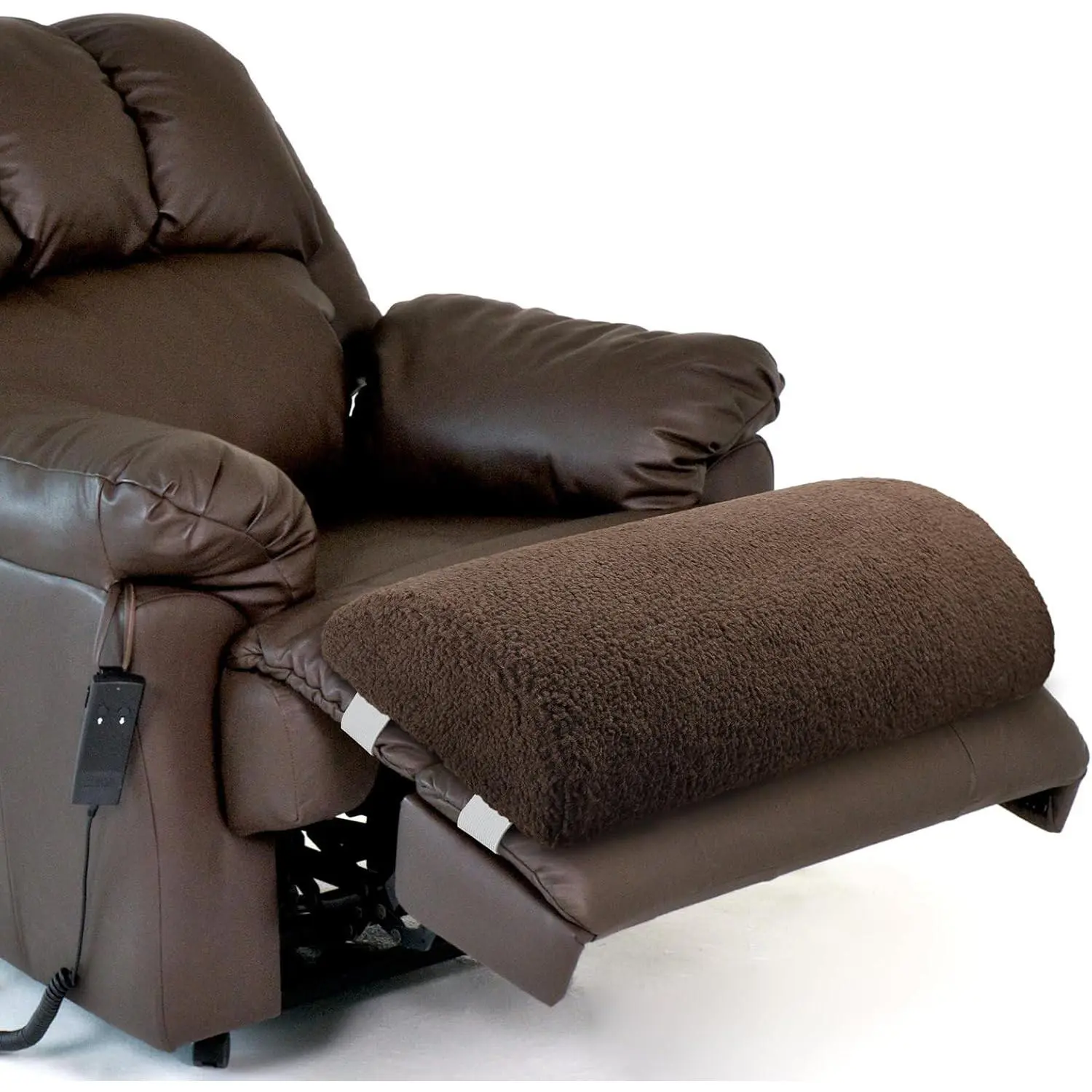 Recliner Foot Pillow Cushion High Resilience Sherpa Memory Foam Bolster Multipurpose Half Roll Leg Pillow for Sleeping Rest, Suitable for Bed Chair Sofa Headrest Back Lumbar Leg Support (Chocolate)