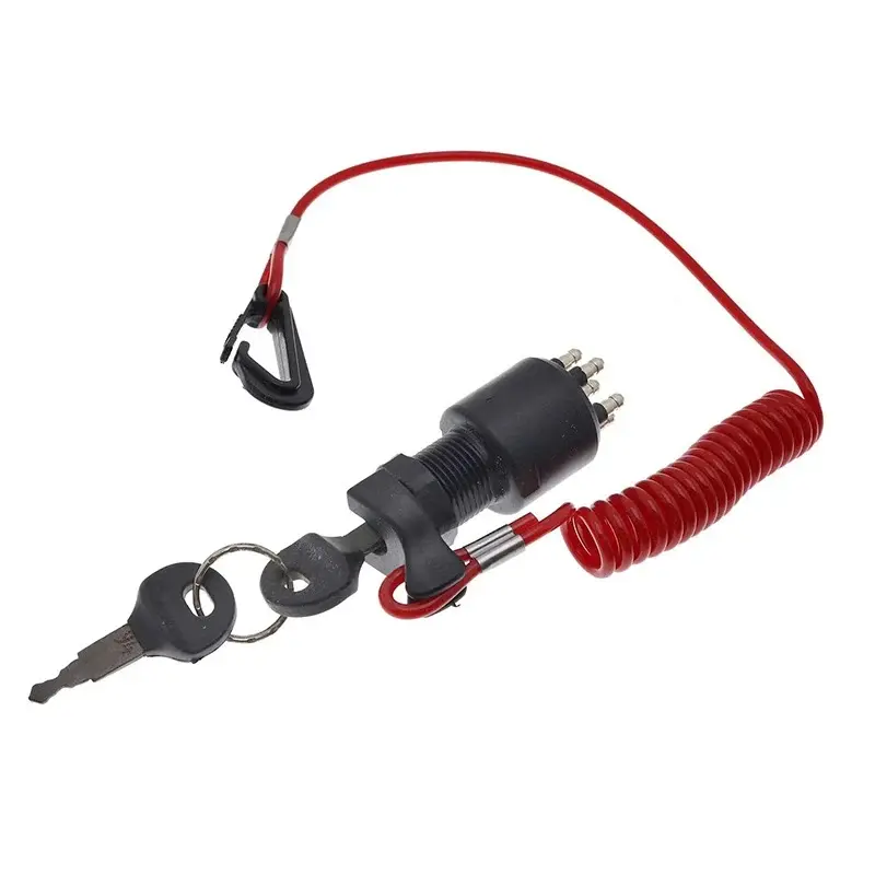 FridayParts Motor Ignition Switch with Keys & Safety Lanyard, Part 175974, for OMC Johnson Evinrude BRP 40-200HP Outboards