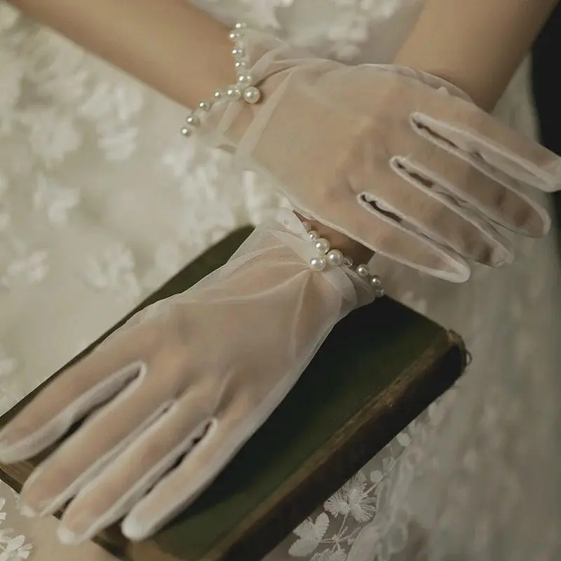 Elegant Gloves Bridal Gloves Wedding Gloves For Bride Evening Bridal Formal Gloves With Bow Wedding Accessories For Ladies