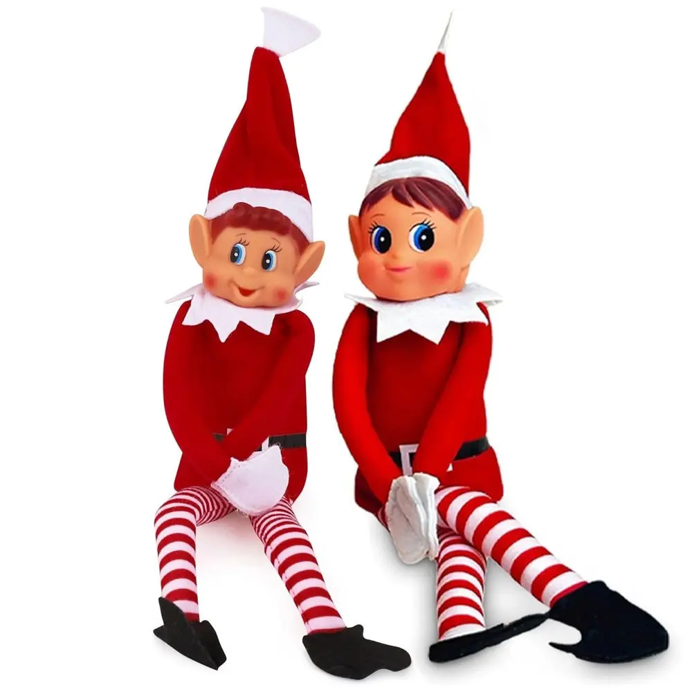 4-Piece Christmas Elf Set, Cute Holiday Decorations, Boy and Girl Long-Legged Elf Figurines, Perfect for Festive Season