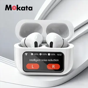 Mokata Earbuds In Ear Headphone,TWS Noise Cancelation Earphones with Screen, Wireless Headphones HiFi Stereo Earphones with ENC Noise Canceling Mic, for Android lOS