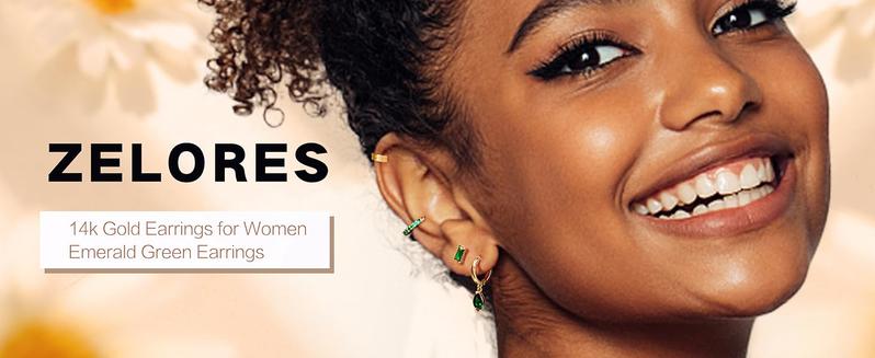 Zelores 6Pairs 14K Gold Plated Hoop Earrings for Women 6 Pairs Emerald Green Earrings Dainty Small Hoop Earrings Stud Earrings Sets for Multiple Piercing Zelores 6Pairs 14K Gold Plated Hoop Earrings for Women 6 Pairs Emerald Green Earrings Dainty Small Hoop Earrings Stud Earrings Sets for Multiple Piercing