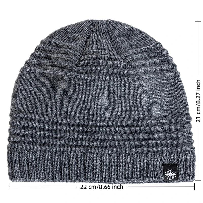 New Style Unisex Fur Lined Beanie Hat Keep Warm Winter Hat Thick Hat For Men And Women Snow Label Fashion Winter Cap