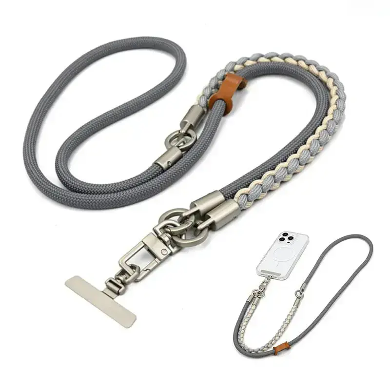 3-in-1 Adjustable Nylon Phone Lanyard, Convertible Neck Wrist Crossbody Phone Strap, Anti Theft Anti Drop Universal Phone Holder, Portable Durable Outdoor Accessory for Hiking Travel Daily Use Men Women