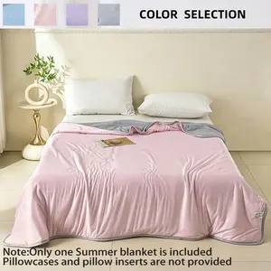 Double-Sided Cool Breathable Summer Quilt, Low Saturation Colors, Soft Touch, Multiple Sizes, Twin Size, Perfect for Summer