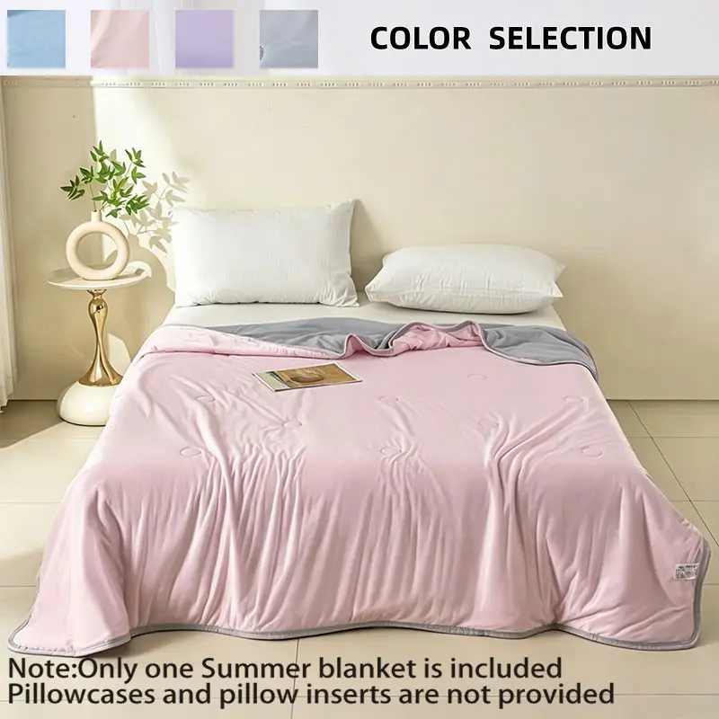 Double-Sided Cool Touch Summer Lightweight Quilt, Low Saturation Colors, Soft Touch, Multiple Sizes, Twin Size, Perfect for Summer