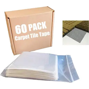 Carpet Tile Tape 60 Pack Grey, Floating Floor Adhesive Connectors, Quick & Easy Installation, Ideal for Hard Floors