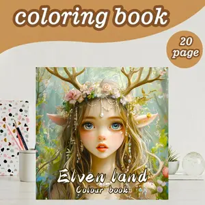 Elf Realm Coloring Book, Stress-Relieving Design, 7.9in X 7.9in, Thick Paper, Hand-Drawn Patterns, Perfect Gift for Adults, Teens, Holidays