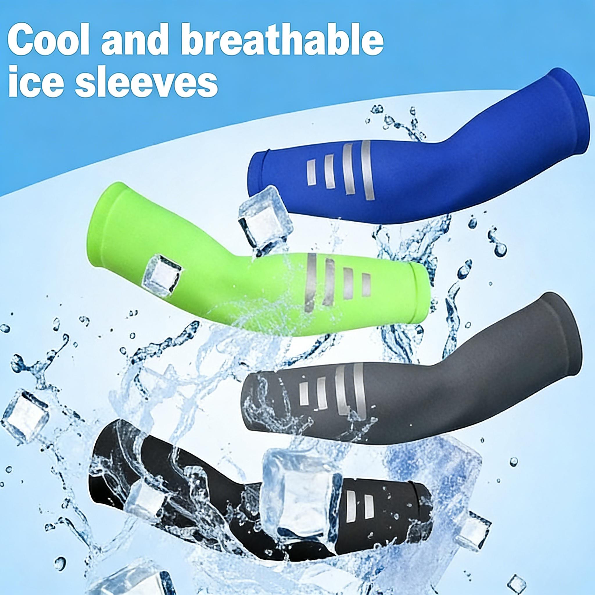 4 Pairs Sun Protection UV Arm Sleeves, Cooling Compression Arm Covers, Anti-Slip Breathable Polyester Sleeves for Cycling & Outdoor Activities