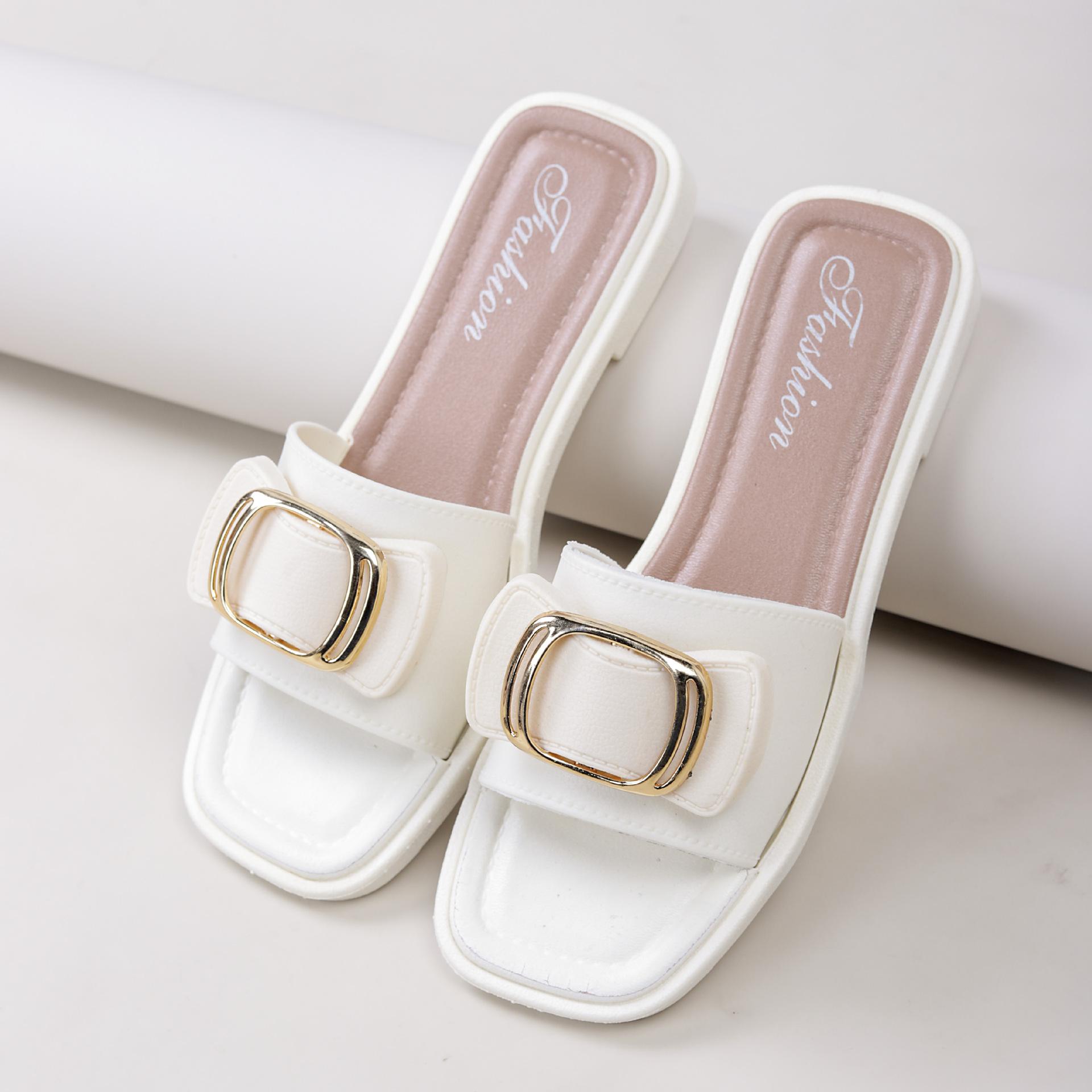 New summer bowknot women's sandals for outdoor wear, non-slip soft-soled flat fashionable home and outdoor slippers