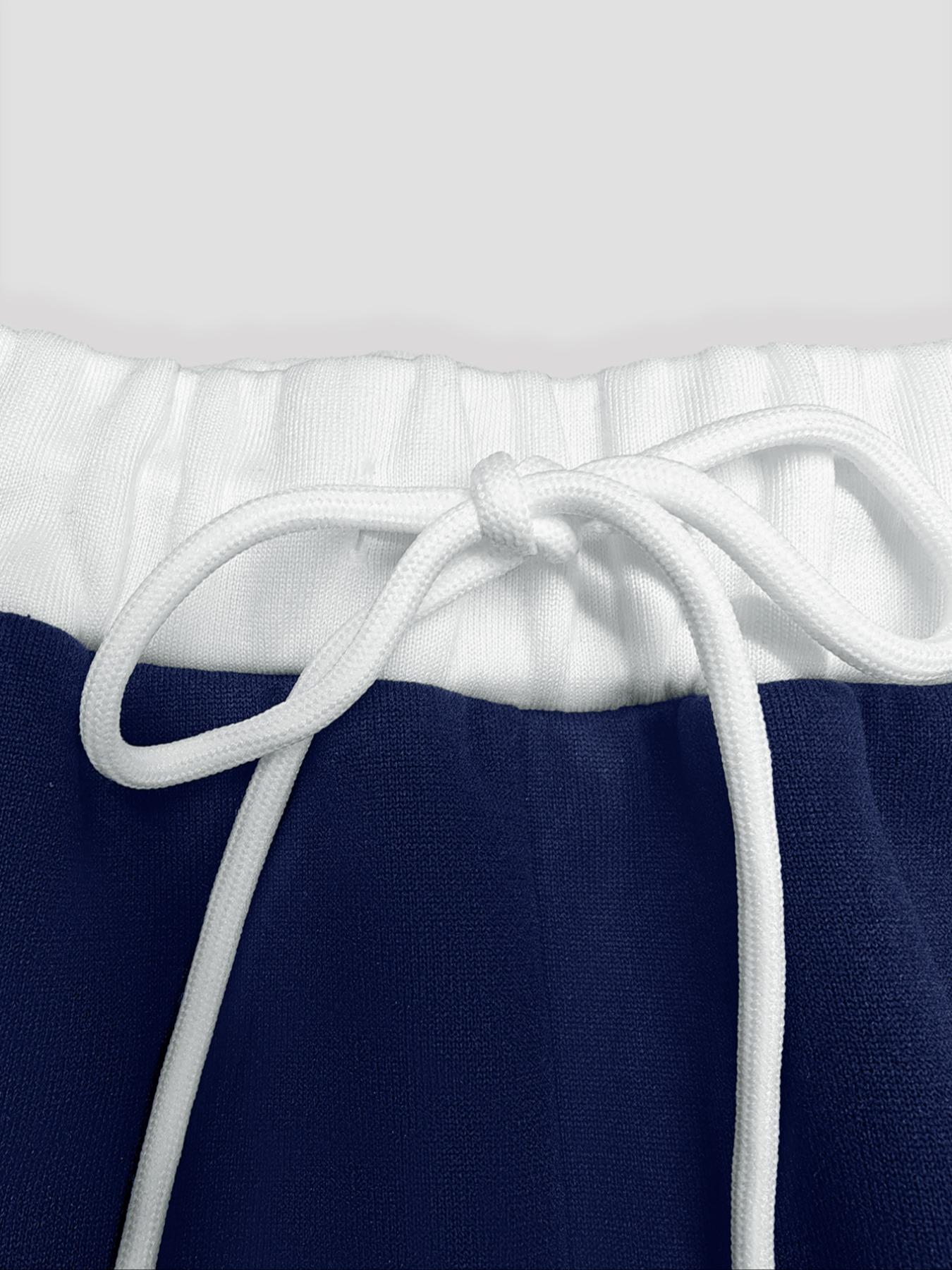 Women's Knitted Casual Fleece Color Block Wide Leg Pants with Elastic Waist and Tie, Perfect for Daily Wear, Casual Loose Pants Women's Knitted Casual Fleece Color Block Wide Leg Pants with Elastic Waist and Tie, Perfect for Daily Wear, Casual Loose Pants