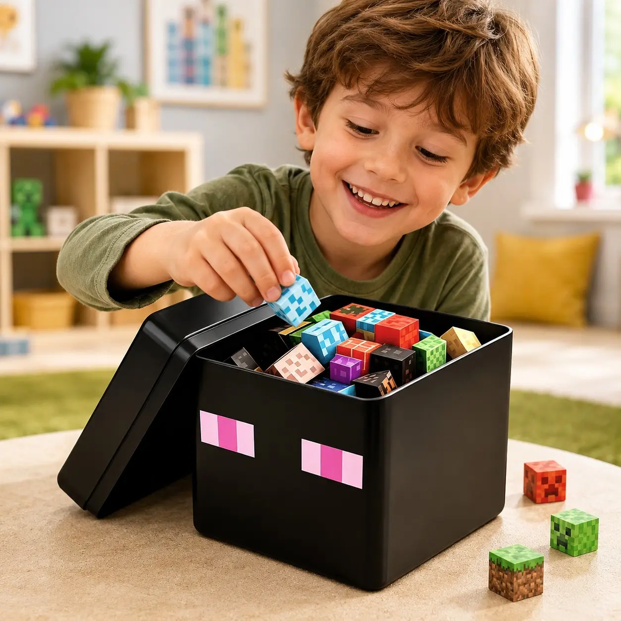 Pixel Magnetic Block Set, Strong Magnet Creative Stem Toy, Portable Storage Box, Suitable for Ages 3-8, Family Game & Travel Gift