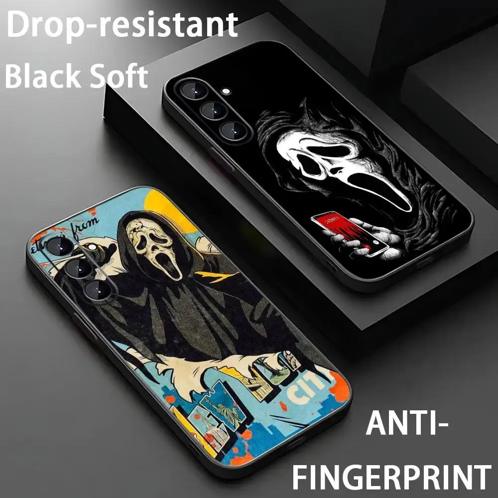 Scream movie design ins Phone Case For Samsung Galaxy S26 S25 S24 S23 S22 S21 Ultra Plus FE Soft Black