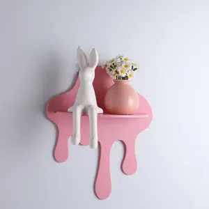 Creative Cloud Cream Drop Wall Mount Shelf, Macaron Color Style, No Drilling Decorative Storage Board, Bedroom Kids Room Bedside Flower Doll Wall Decor Rack