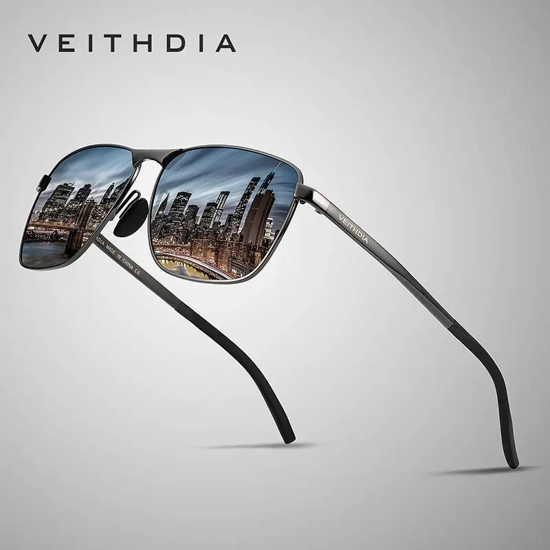 Men's Fashionable Square-Fit Photochromic Polarized Sunglasses - TAC Lens, Metal Frame, Laser-Compatible, UV Protection for Outdoor Travel & Driving (Sports Eyewear)