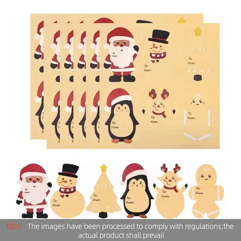 10PCS Individual Adhesive Christmas Labels Wrapping Transfers Labels Christmas Name Sticker for Candy Bag Present Case