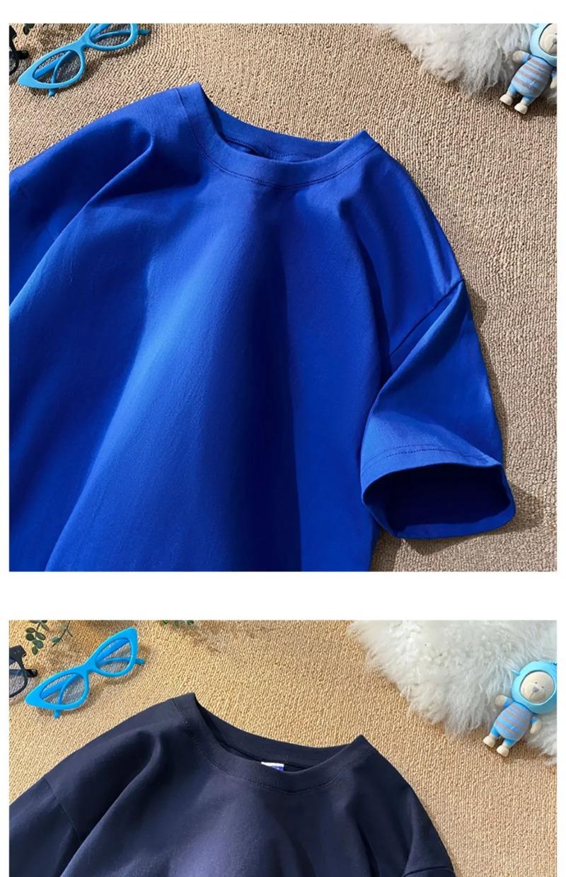 New Summer Solid Color Loose Short Sleeve T-shirt Pure 100%Cotton T-shirt Men and women Casual Oversize O-neck Tees Male Tops Men Clothing