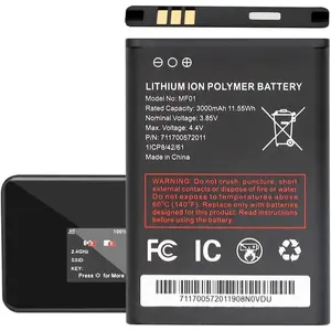 2026 Upgraded 3000mAh MF01 Replacement Battery for Turbo Hotspot 2 MF01 (CT2MHS01), Part No. 711700572011