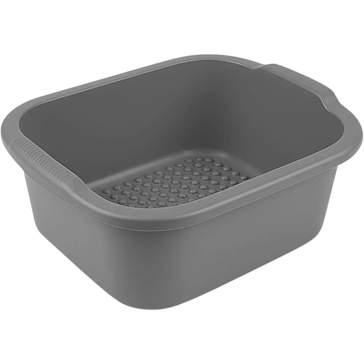 Heavy Duty 12 Quarts Gray Plastic Multi-Purpose Wash Tub, Dishpan, Foot Soaking Bath Basin, Laundry Hand Wash Bucket for Household Cleaning & Storage Supplies