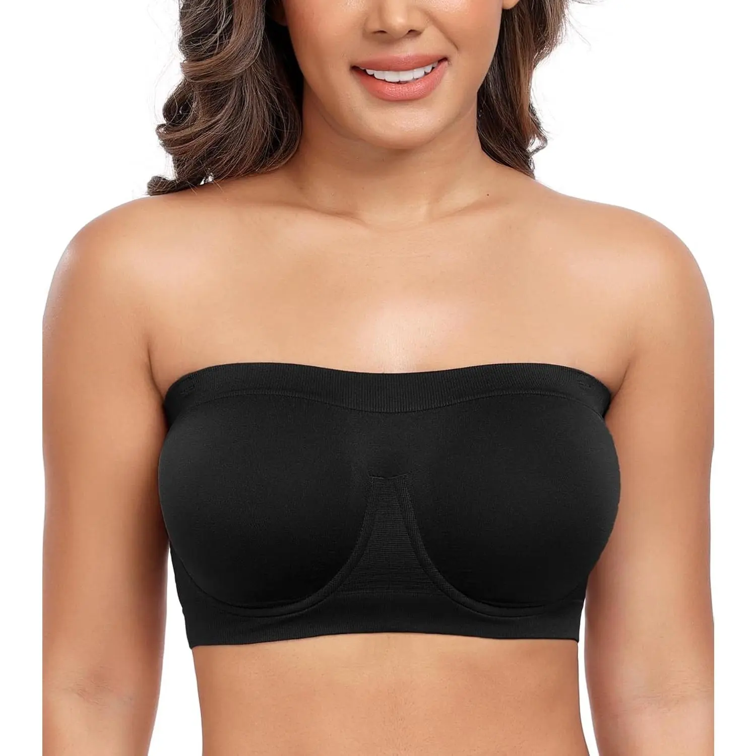 Women's Underwire Bralette Non Padded Bandeau Tube Top Multiway Bra | Unpadding,Seamless,Non-Slip,Multiway