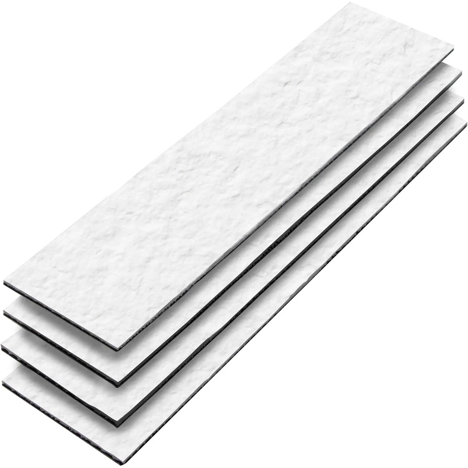 40-Sheet Flexible Stone Peel and Stick Backsplash Tile, 3" x 11.8" White Quartz   Clay Material Wall Covering, Subway Texture Self-Adhesive Wall Tiles for Kitchen Bathroom Fireplace